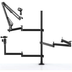 Live Broadcast Boom Arm,  Flexible Desk Mount Camera Arm Clamp Webcam Stand